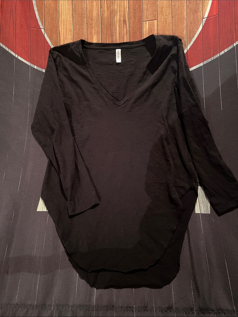 Classic Black V-Neck Long Sleeve Tunic Top